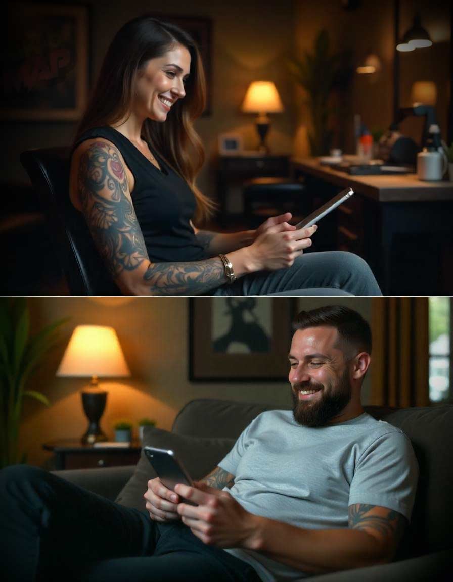 InkedMAP Tattoo Artist and Client